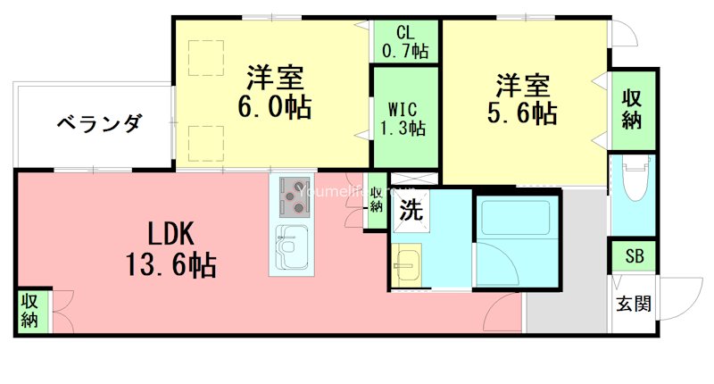アニエーゼ 205号室 間取り