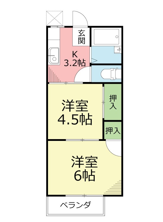 湘南シーサイドコーポ 203号室 間取り