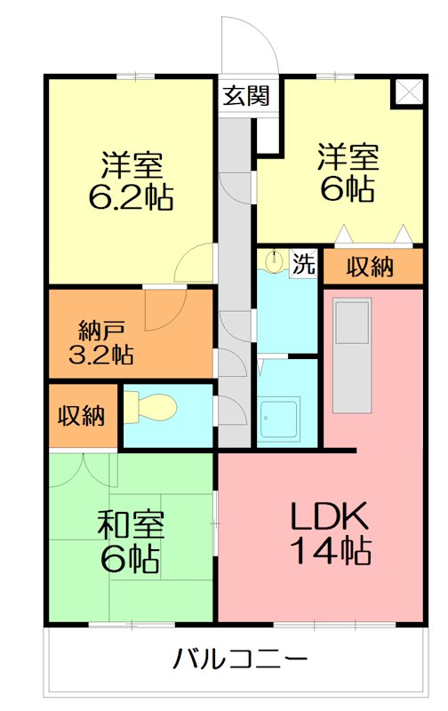 フロラシオン 403号室 間取り