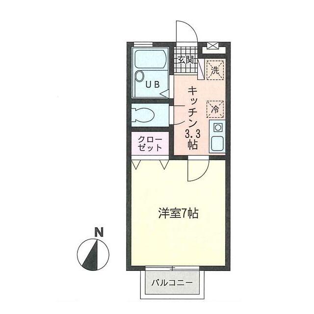フジスカイ東海岸 102号室 間取り