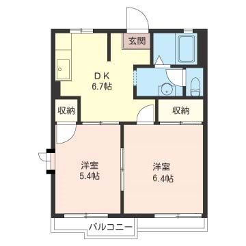 コーポナガシマ 206号室 間取り