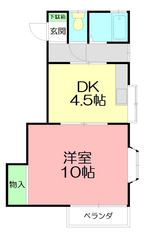 アカデミックハイツ A-103号室 間取り