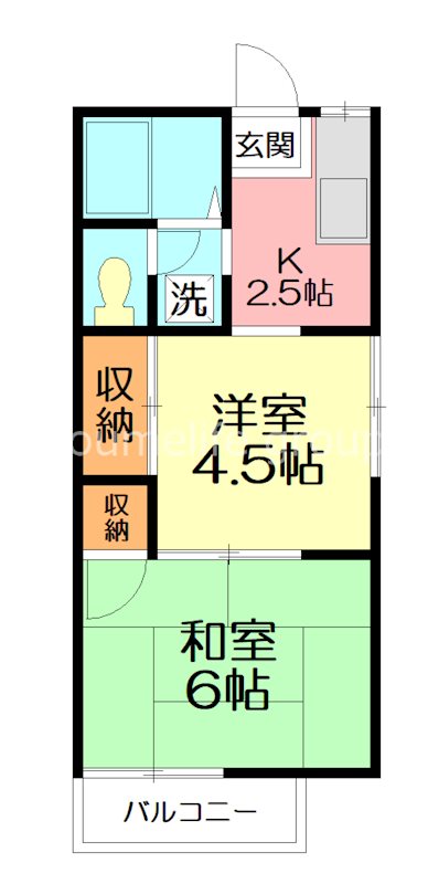 弥生ハイツ 105号室 間取り