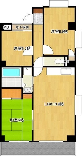 アリーナ湘南 601号室 間取り