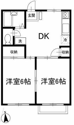 コート平塚 B202号室 間取り
