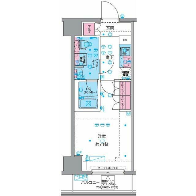 GENOVIA平塚 1104号室 間取り