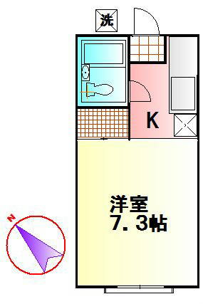 中原サンハイツ 106号室 間取り