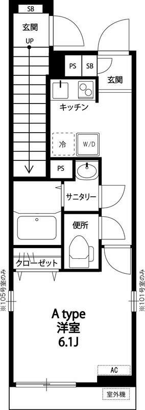 リブリ・ECHIKA 102号室 間取り