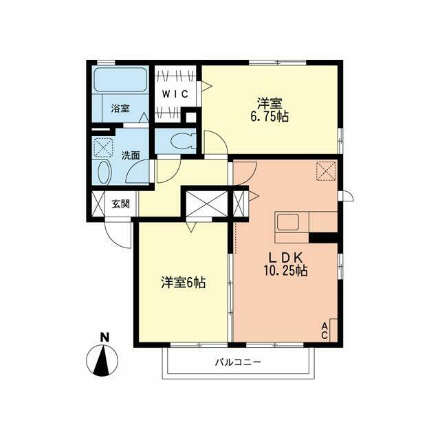 仁平B 202号室 間取り