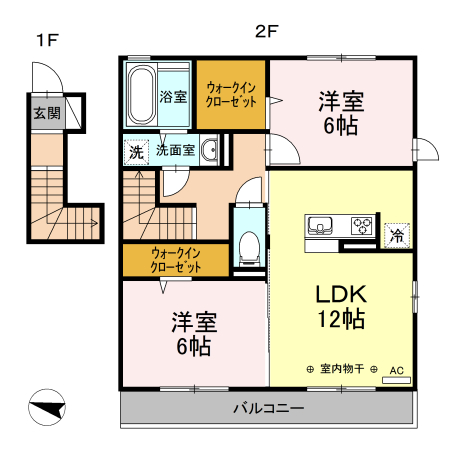 セレスティンワール A棟 201号室 間取り
