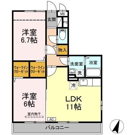 ロイヤルアベニュー 301号室 間取り