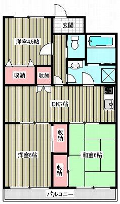 パストラルベルフラワー 302号室 間取り