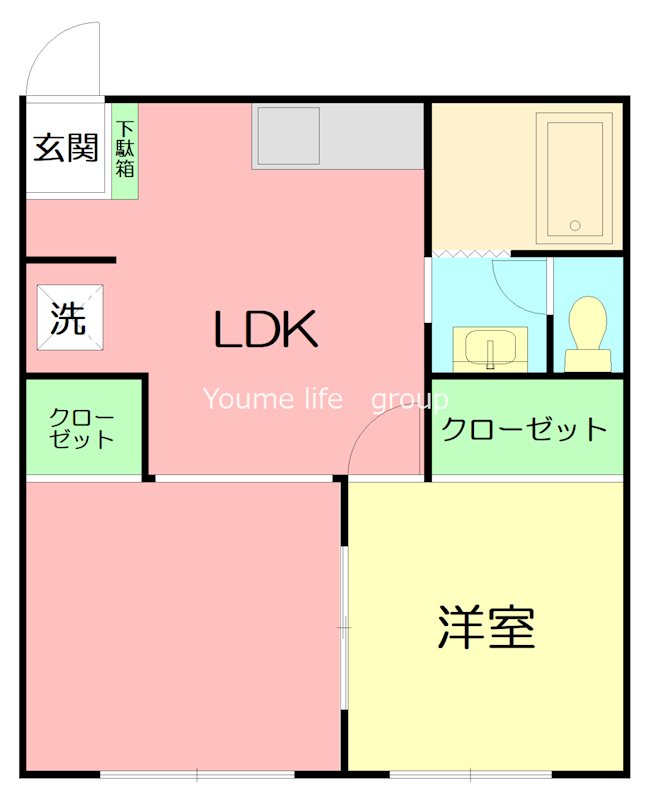 ドミール中庭B 202号室 間取り