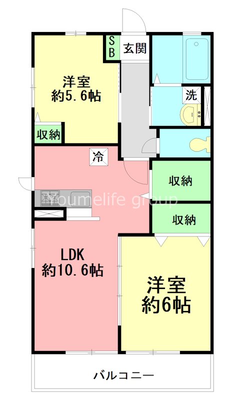 Sun Ikaros Court 103号室 間取り