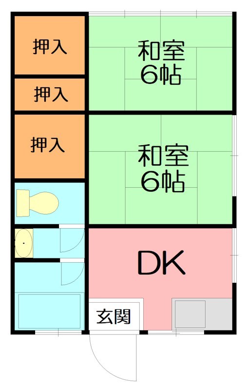 イイダハイツB 201号室 間取り