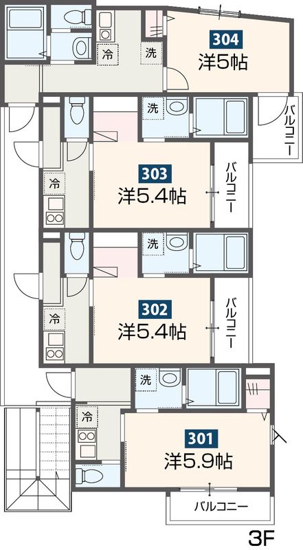 ＭＥＬＤＩＡかしわ台 304号室 間取り