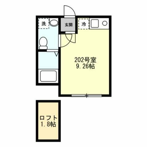 ベイルーム上町屋ＡＢ棟 A202号室 間取り