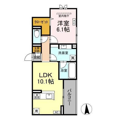 エリシア泉町 301号室 間取り