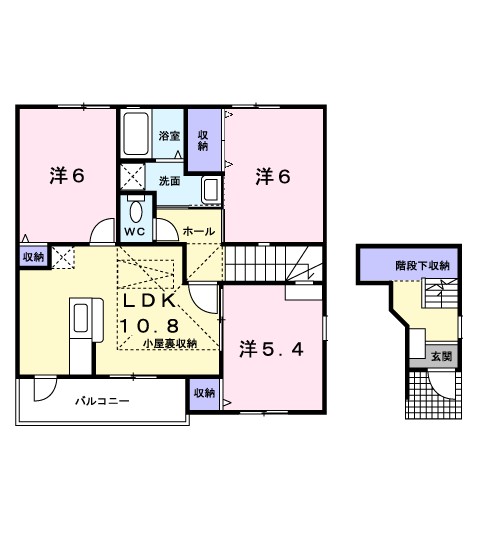 シャルマンA 202号室 間取り