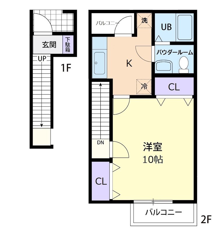 ジュネスＫＩＲＩＫＵＢＯ 206号室 間取り