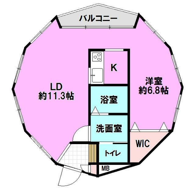 シェルコート 215号室 間取り
