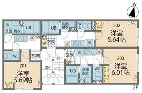 カインドネス本厚木East 203号室 間取り