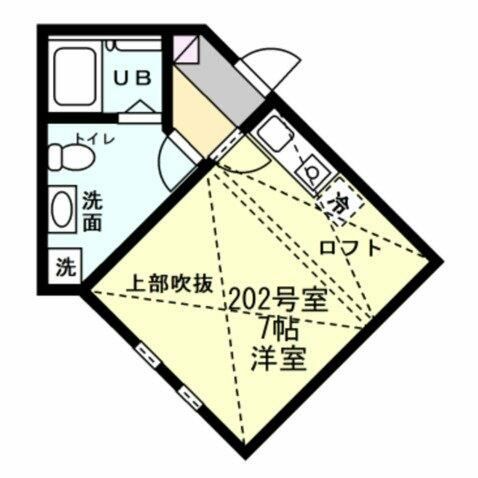 ベイルーム上町屋AB棟 B202号室 間取り