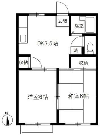 コート平塚 A201号室 間取り