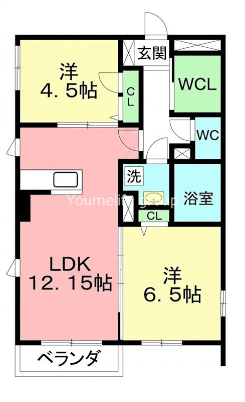 アシュリーK Ⅳ 102号室 間取り