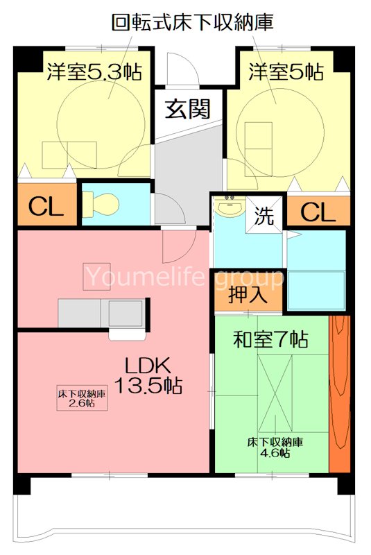 エクセラーク 502号室 間取り