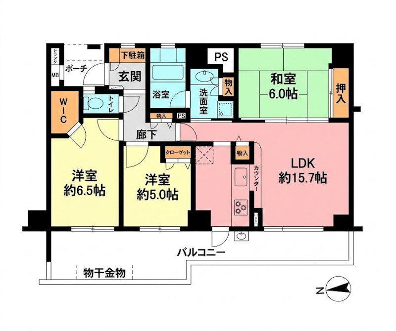 ローレルスクエア港南台C棟 602号室 間取り
