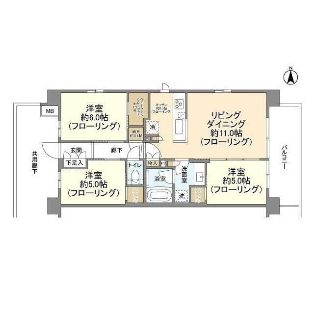 バウス湘南台 4F号室 間取り
