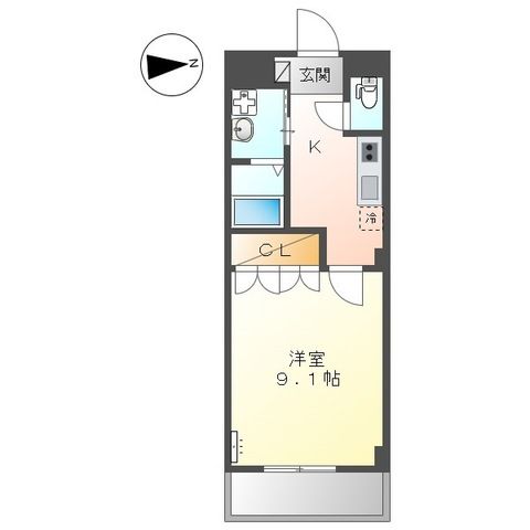 パラシオン平塚 0203号室 間取り