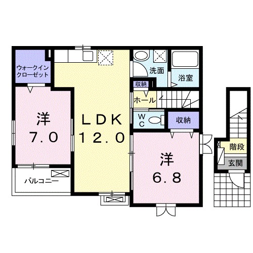 アプリコット 201号室 間取り