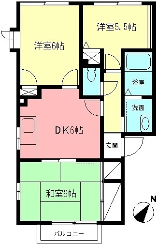 ネオフォンテーヌⅡ 201号室 間取り