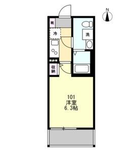 ベイルーム六会日大前 101号室 間取り