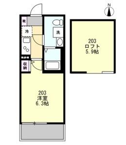 ベイルーム六会日大前 203号室 間取り
