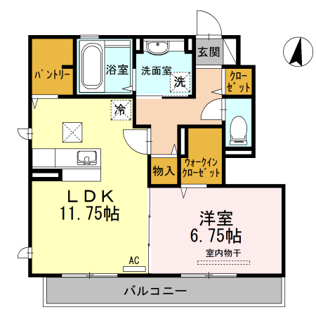 京ROYAL 002 103号室 間取り
