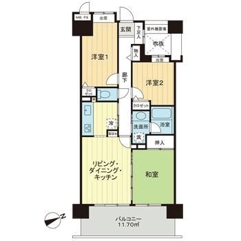 ライオンズタワー片瀬江ノ島 1203号室 間取り
