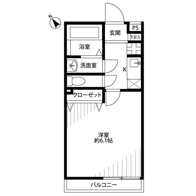 アムール 月影 202号室 間取り