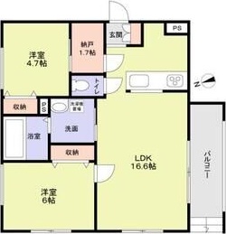 グレイスメゾン茅ヶ崎 102号室 間取り