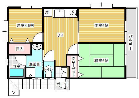 コーポフォレスト 102号室 間取り