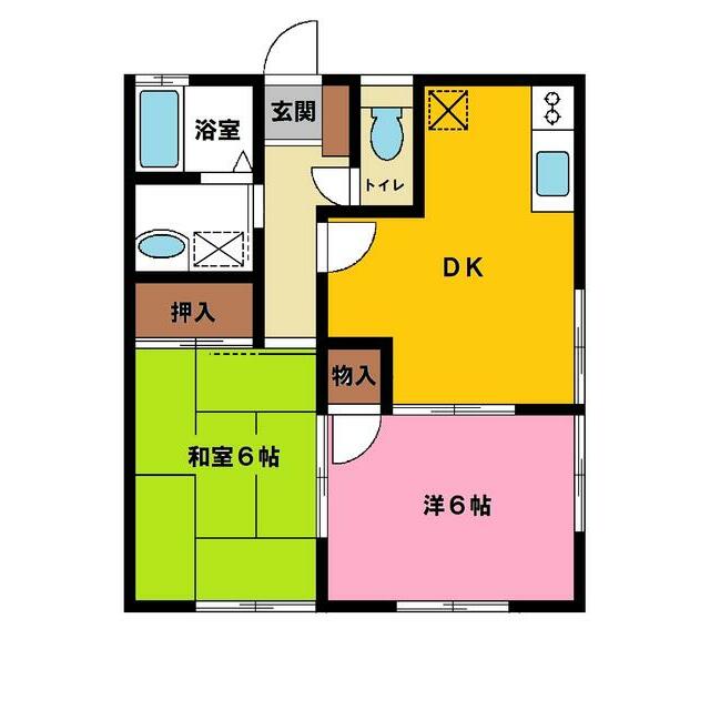 竹の上ハイツ NO.2 103号室 間取り
