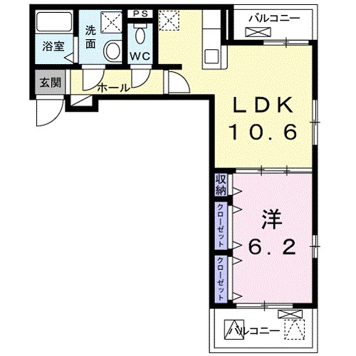 プリートN 203号室 間取り