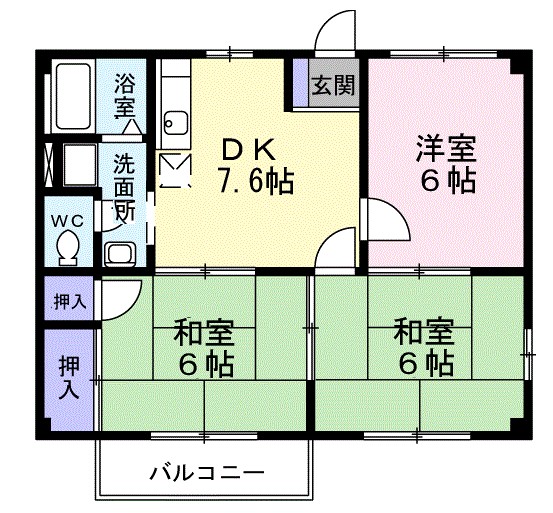 カサグラシアＡ 101号室 間取り