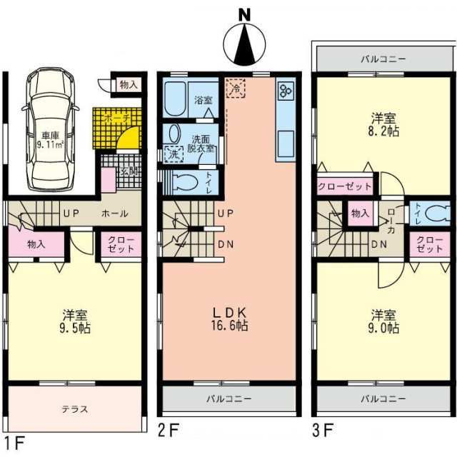 テラスフジケン E号室 間取り