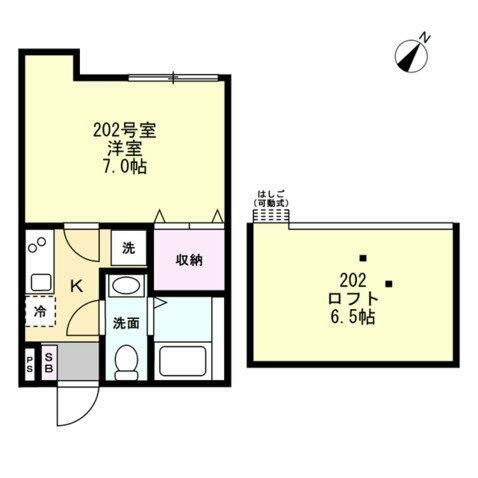 ベイルーム六会 202号室 間取り
