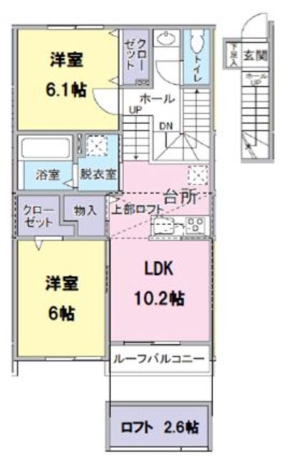 FRESCA弥生台B棟 205号室 間取り