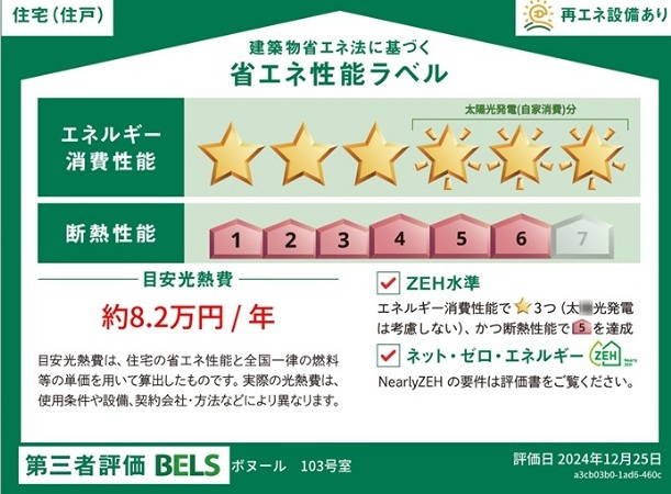 ボヌール 省エネ性能ラベル
