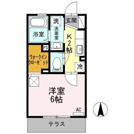 ハウス山吹林山 102号室 間取り